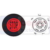 STOP SWITCH , Case-IH, Electrical components, Switch, Push switch and accessories, 276591130, , STOP SWITCH , 63/1884-12, 276591130, , 0.05 kg