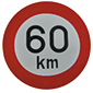 MAXIMUM SPEED PLATE 60 KM/H , Universal accessories, Electrical components, Indication, Maximum speed plate and sticker