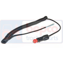 LIGHTER PLUG CW SPIRAL CABLE 3M , Electrical, Instrument panel, Controls, Cigarette lighter and sockets, , LIGHTER PLUG CW SPIRAL CABLE 3M , 63/1975-1, , 0.17 kg