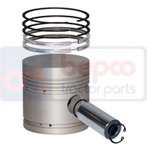 PISTON WITH RINGS , Massey Ferguson, 35 - 30, Engine and components, Pistons-Ring sets-Liners, Piston and ring, 68517, B1207, , PISTON WITH RINGS , 30/32-16, 68517, B1207, , 0.98 kg