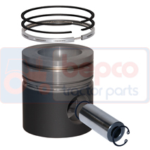 PISTON WITH RINGS , Massey Ferguson, 300 - 398, Engine and components, Pistons-Ring sets-Liners, Piston and ring, 3639514M1, B3274, U5PR0025, , PISTON WITH RINGS , 30/32-74, 3639514M1, B3274, U5PR0025, , 2.10 kg