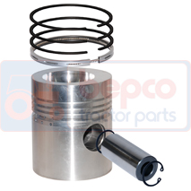 PISTON WITH RINGS , Massey Ferguson, 200 - 234C, Engine and components, Pistons-Ring sets-Liners, Piston and ring, B1200, U5PR0002, , PISTON WITH RINGS , 30/32-8, B1200, U5PR0002, , 1.50 kg