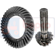 CROWN WHEEL AND PIGNON , Massey Ferguson, 100 - 140, Transmission, Front axle 4WD, Difference input - final drive, 182115M91, , CROWN WHEEL AND PIGNON , 30/341-1, 182115M91, , 15.30 kg