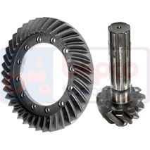 CROWN WHEEL AND PIGNON , Landini, 50 - 7550, Transmission, Front axle 4WD, Difference input - final drive, 1424422M91, , CROWN WHEEL AND PIGNON , 30/341-23, 1424422M91, , 12.85 kg