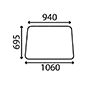 WINDSCREEN L46, Massey Ferguson, 500 - 565, Virsbūves daļas, kabīne, sēdekļi, Stiklojums, Stikls