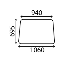 WINDSCREEN L46 , Massey Ferguson, Body parts, cab accessories, seats, Glazing industry, Glass, 1670361M1, 1699448M1, 1877794M2, , WINDSCREEN L46 , 30/4000-19, 1670361M1, 1699448M1, 1877794M2, , 10.90 kg