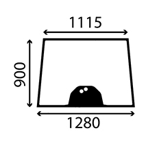 , Massey Ferguson, 5400 - 5460, Virsbūves daļas, kabīne, sēdekļi, Stiklojums, Stikls, 4274322M1, , WINDSCREEN FRONT , 30/4000-88, 4274322M1, , 13.40 kg