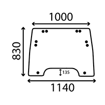 WINDSCREEN OPENING , New Holland, TM - TM140, Body parts, cab accessories, seats, Glazing industry, Glass, 82000488, , WINDSCREEN OPENING , 23/4004-4, 82000488, , 12.70 kg