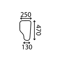 LOWER FRONT GLAAS RH , New Holland, Body parts, cab accessories, seats, Glazing industry, Glass, 83925760, E0NN9400247AA, , LOWER FRONT GLAAS RH , 24/4010-7, 83925760, E0NN9400247AA, , 1.50 kg