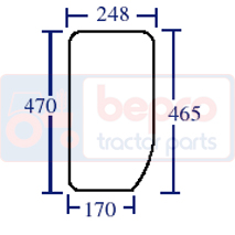 , Ford, Body parts, cab accessories, seats, Glazing industry, Glass, 83925761, E0NN9400247BA, , , 24/4017-1T, 83925761, E0NN9400247BA, , 1.60 kg