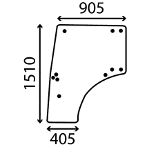 GLASS DOOR LH , New Holland, Body parts, cab accessories, seats, Glazing industry, Glass, 44910417, , GLASS DOOR LH , 54/4020-112, 44910417, , 16.00 kg