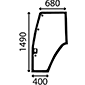 GLASS OF DOOR LH CURVED         , Ford, 40 - 7840