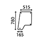 UPPER DOOR GLASS LEFT AND RIGHT PLAIN, Case-IH, Body parts, cab accessories, seats, Glazing industry, Glass