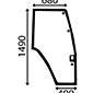 GLASS OF DOOR RH CURVED         , Ford, 40 - 5640