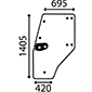 GLASS DOOR LEFT         , Deutz, DX3 SC - DX3.50SC