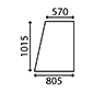 UPPER DOOR GLASS LH & RH         , JCB, CX - 3CX cabine grise