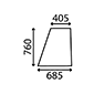 UPPER DOOR GLASS         , Zetor, UR I - 6748 (6201)