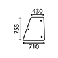 GLASS DOOR UPPER , Zetor, Body parts, cab accessories, seats, Glazing industry, Glass