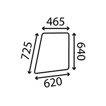 UPPER GLASS DOOR , Massey Ferguson, Body parts, cab accessories, seats, Glazing industry, Glass, 1673200M1, , UPPER GLASS DOOR , 30/4022-40, 1673200M1, , 6.20 kg