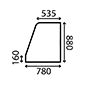 UPPER DOOR GLASS         , JCB, 520 - 520-55FS