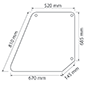 UPPER GLASS DOOR , Deutz, 07 - 5207, Body parts, cab accessories, seats, Glazing industry, Glass