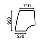 UPPER DOOR GLASS LH         , Valmet, 6000 - 6900