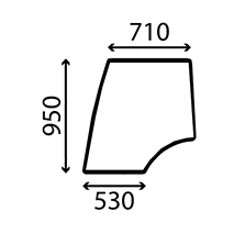 UPPER DOOR GLASS LH , Valmet, Body parts, cab accessories, seats, Glazing industry, Glass, 31506100, , UPPER DOOR GLASS LH , 41/4022-81, 31506100, , 5.50 kg