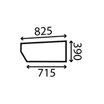 LOWER DOOR GLASS , JCB, Body parts, cab accessories, seats, Glazing industry, Glass, 82720401, , LOWER DOOR GLASS , 45/4032-6T, 82720401, , 3.10 kg