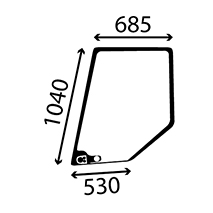 UPPER DOOR GLASS LH , Valmet, Body parts, cab accessories, seats, Glazing industry, Glass, 33191000, , UPPER DOOR GLASS LH , 41/4034-4, 33191000, , 6.00 kg