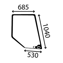 UPPER DOOR GLASS RH , Valmet, Body parts, cab accessories, seats, Glazing industry, Glass, 32993700, , UPPER DOOR GLASS RH , 41/4035-4, 32993700, , 5.50 kg