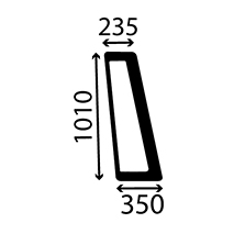 , Case-IH, Virsbūves daļas, kabīne, sēdekļi, Stiklojums, Stikls, E48358, , RH FIXED TOP DOOR , 25/4035-5, E48358, , 3.70 kg