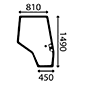 DOOR GLASS RIGHT         , Massey Ferguson, 6400 - 6480