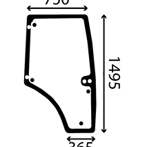 GLASS DOOR RIGHT 8 HOLES, Renault / Claas, Body parts, cab accessories, seats, Glazing industry, Glass, 7700044196, , GLASS DOOR RIGHT 8 HOLES, 28/4038-20, 7700044196, , 18.00 kg