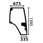 GLASS OF DOOR RIGHT CURVED 1395x675x5        , Fendt, Favorit 500 - 511