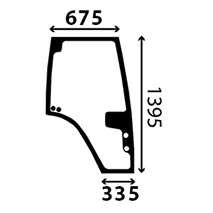 GLASS OF DOOR RIGHT CURVED 1395x675x5, Fendt, Body parts, cab accessories, seats, Glazing industry, Glass, H816810030170, H816810030340, , GLASS OF DOOR RIGHT CURVED 1395x675x5, 22/4038-36T, H816810030170, H816810030340, , 15.00 kg