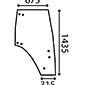 GLASS OF DOOR RIGHT CURVED 1435x675x5        , Fendt, Farmer 400 - 412