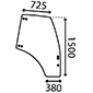 GLASS DOOR RH CURVED FIXED , Same, Iron HI-Line DCR COM 3 - Iron 140 HI-Line DCR, Body parts, cab accessories, seats, Glazing industry, Glass