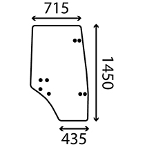 GLASS DOOR RH FIXED, Same, Virsbūves daļas, kabīne, sēdekļi, Stiklojums, Stikls, 00077336010, , GLASS DOOR RH FIXED, 29/4038-44T, 00077336010, , 13.00 kg