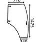 DOOR GLASS RIGHT         , Renault / Claas, Nectis - Nectis 227