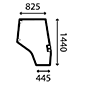 DOOR GLASS RIGHT CURVED         , Massey Ferguson, 5400 - 5420