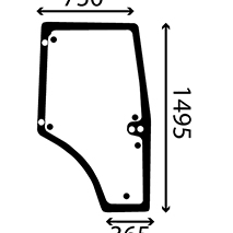 GLASS DOOR RIGHT 9 HOLES, Renault / Claas, Body parts, cab accessories, seats, Glazing industry, Glass, 7700073325, , GLASS DOOR RIGHT 9 HOLES, 28/4038-62T, 7700073325, , 15.40 kg