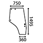 DOOR GLASS RIGHT         , Massey Ferguson, 4300 - 4325