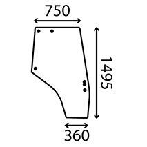 DOOR GLASS RIGHT , Massey Ferguson, Body parts, cab accessories, seats, Glazing industry, Glass, 3825690M1, , DOOR GLASS RIGHT , 30/4038-63, 3825690M1, , 15.00 kg