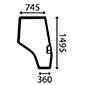 DOOR GLASS RIGHT         , Massey Ferguson, 4300 - 4315