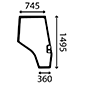 DOOR GLASS RIGHT         , Massey Ferguson, 4300 - 4360