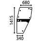 DOOR GLASS LEFT PLAIN, Deutz, Body parts, cab accessories, seats, Glazing industry, Glass