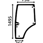 GLASS DOOR LEFT 8 HOLES        , Renault / Claas, Ares 600 - Ares 656