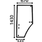 GLASS OF DOOR LEFT , John Deere, 7010 - 7710, Body parts, cab accessories, seats, Glazing industry, Glass