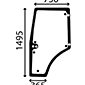 DOOR GLASS LEFT 9 HOLES        , Renault / Claas, Ares 800 - Ares 815