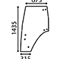 GLASS OF DOOR LEFT CURVED 1435x675x5        , Fendt, Farmer 400 - 412